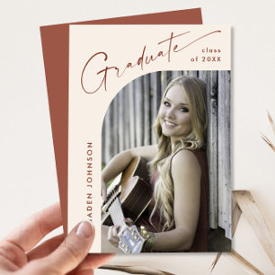 Modern Minimalist Grad PHOTO Graduation Party Invitation