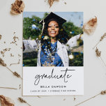 Modern minimalist	graduation 2024 photo postcard<br><div class="desc">Celebrate the joy and pride of your high school or college graduation with this modern photo cards. Fully customizable with your own graduate picture and your favourite colours.</div>