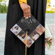 Modern Minimalist   Graduation 5 Photo Cap Topper