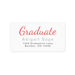 Modern Minimalist Graduation Address Label