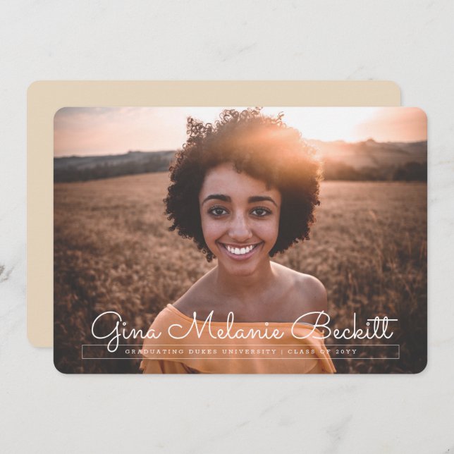 Modern Minimalist Graduation Announcement (Front/Back)