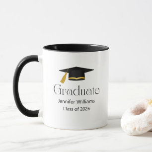 modern minimalist graduation cap class of 2026  mug