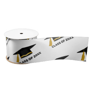Modern Minimalist graduation celebration Satin Ribbon