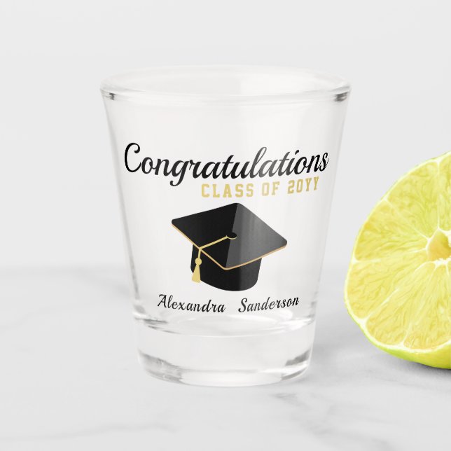  Modern Minimalist graduation class of 2023  Shot Glass (Front)