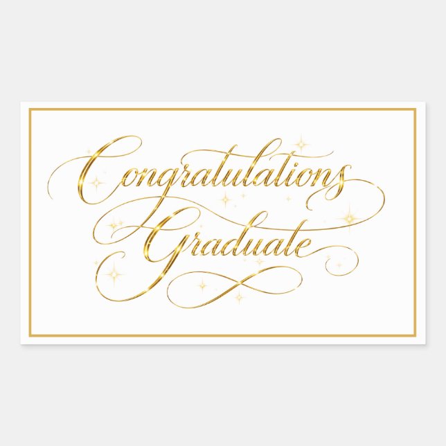 Modern Minimalist Graduation Congratulations  Sticker (Front)