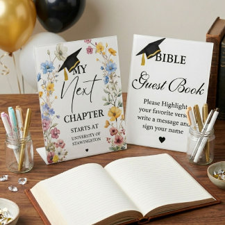 Modern Minimalist Graduation My next Chapter start Pedestal Sign