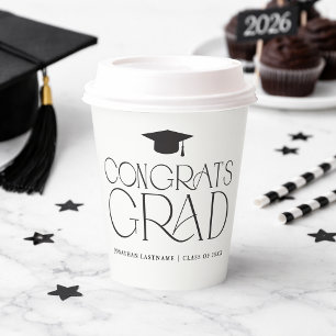 Modern Minimalist Graduation Paper Cups