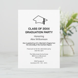 Modern Minimalist Graduation Party Invitation