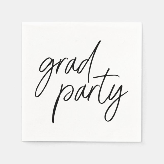 Modern Minimalist Graduation Party Napkins (Front)