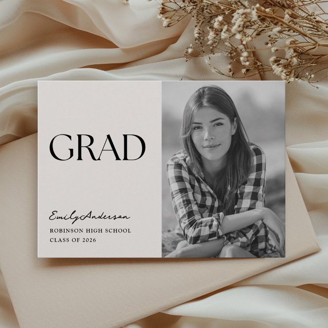 Modern Minimalist Graduation Photo Announcement (Creator Uploaded)