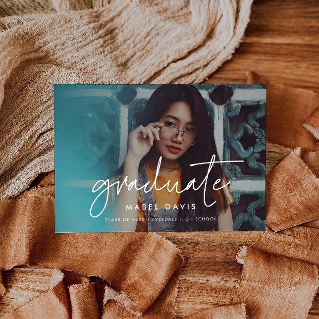 Modern minimalist graduation photo announcement (Creator Uploaded)