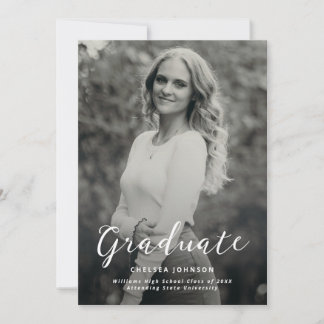 Modern Minimalist Graduation Script Announcement