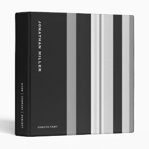 Modern Minimalist Gray Stripe Binder