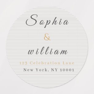 Modern Minimalist Gray Striped Wedding