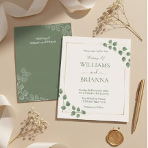 Modern Minimalist Green Geometric Frame Wedding In