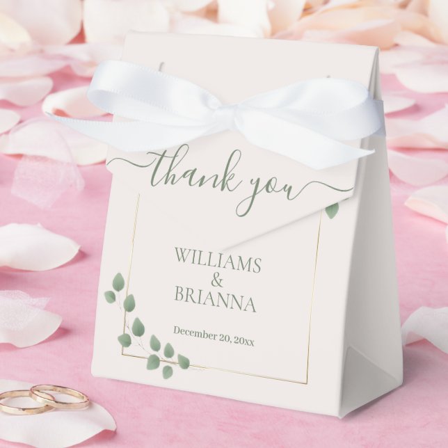 Modern Minimalist Green Geometric Wedding Favor Box (Wedding)