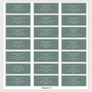 Modern Minimalist   Green Guest Address Labels