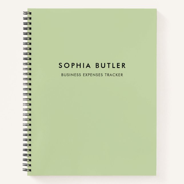 Modern Minimalist Green Notebook (Front)