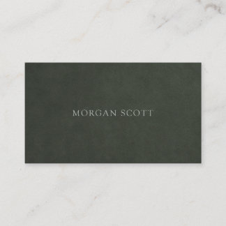 Modern Minimalist Green Suede Print Business Card