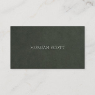 Modern Minimalist Green Suede Texture Business Card