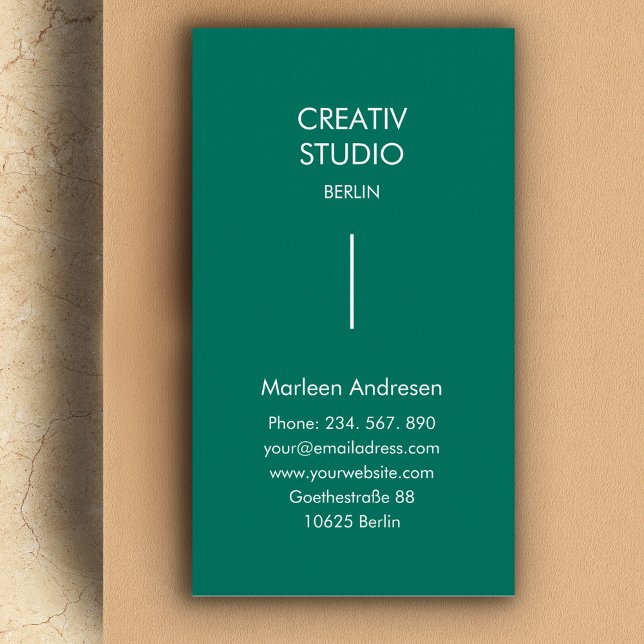 Modern Minimalist Green White Business Card (Creator Uploaded)
