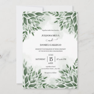 Modern minimalist Greenery Eucalyptus Foliage Invitation