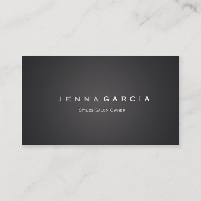 Modern Minimalist Grey Classy Business Card (Front)
