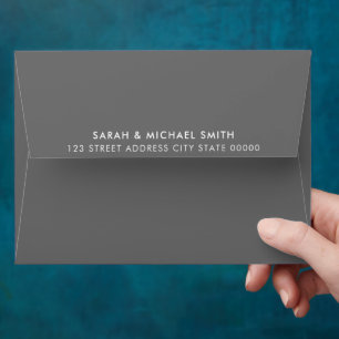Modern Minimalist Grey Return Address Envelope
