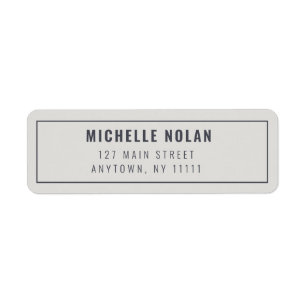 Modern Minimalist Grey Simple Return Address Label