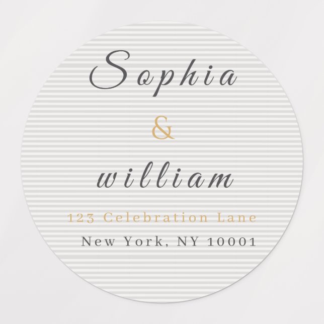 Modern Minimalist Grey Striped Wedding (Design 1)