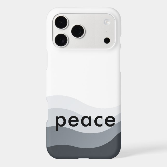 Modern Minimalist Grey Waves | Personalized Name (Verso)