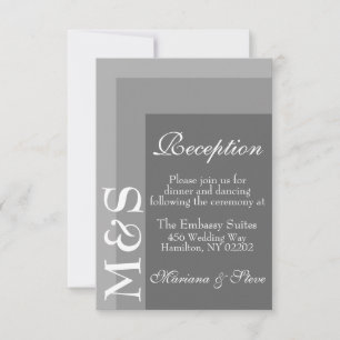 Modern Minimalist Grey Wedding Reception Card