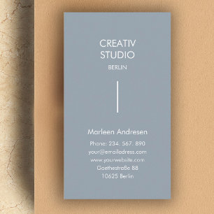 Modern Minimalist Grey White Business Card