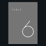 Modern Minimalist Grey & White Table Number Table<br><div class="desc">This Modern Minimalist Table Number is perfect for wedding table numbers or any table number party needs. Fully customizable! **PLEASE NOTE: To order,  simply adjust your table number and add each number to your cart separately. Then check out once you are finished.</div>