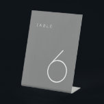 Modern Minimalist Grey & White Table Number Table  Pedestal Sign<br><div class="desc">This Modern Minimalist Table Number is perfect for wedding table numbers or any table number party needs. Fully customizable! **PLEASE NOTE: To order,  simply adjust your table number and add each number to your cart separately. Then check out once you are finished.</div>