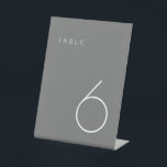 Modern Minimalist Grey & White Table Number Table  Pedestal Sign<br><div class="desc">This Modern Minimalist Table Number is perfect for wedding table numbers or any table number party needs. Fully customizable! **PLEASE NOTE: To order,  simply adjust your table number and add each number to your cart separately. Then check out once you are finished.</div>