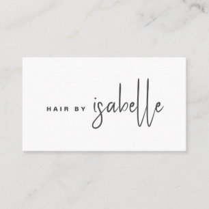 Modern Minimalist Hair Stylist Script Business Card