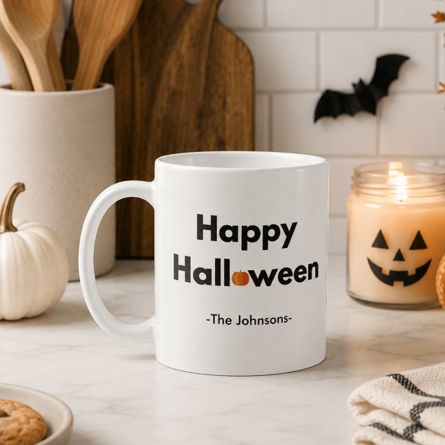Modern Minimalist Halloween – Personalized Coffee Mug (Creator Uploaded)