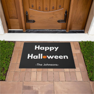 Modern Minimalist Halloween – Personalized Doormat
