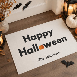 Modern Minimalist Halloween – Personalized Doormat