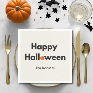 Modern Minimalist Halloween – Personalized Napkin