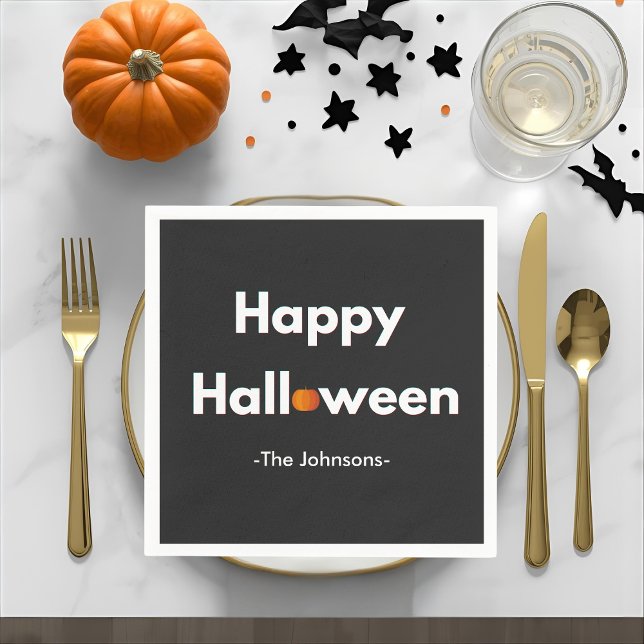 Modern Minimalist Halloween – Personalized Napkin (Creator Uploaded)