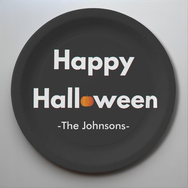 Modern Minimalist Halloween – Personalized Paper Plate (Creator Uploaded)