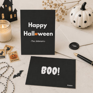 Modern Minimalist Halloween – Personalized Postcard