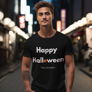 Modern Minimalist Halloween – Personalized Pumpkin T-Shirt