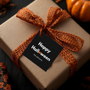 Modern Minimalist Halloween – Square Personalized Favour Tags