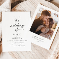 Modern Minimalist Handwriting Photo Wedding