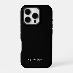 Modern Minimalist Handwriting Script Black iPhone 16 Pro Case
