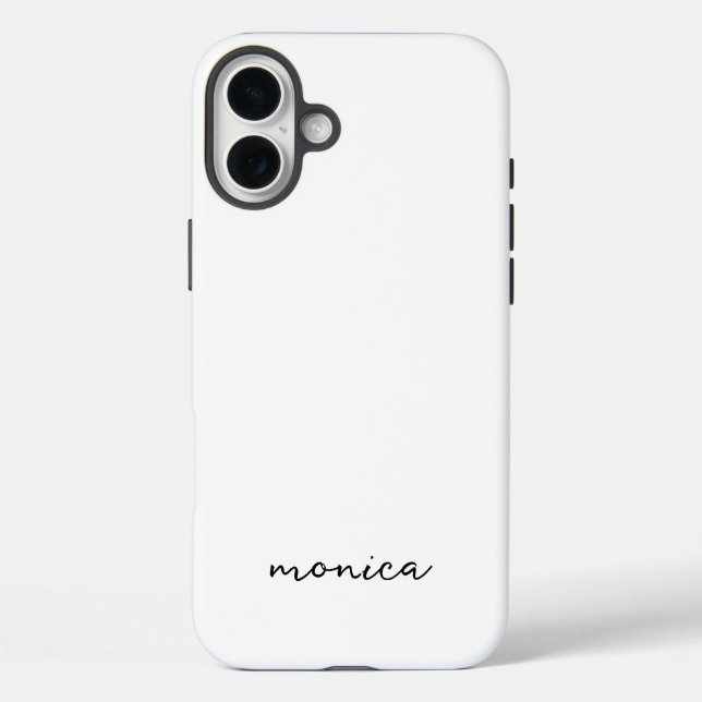 Modern Minimalist Handwriting Script White Case-Mate iPhone Case (Back)