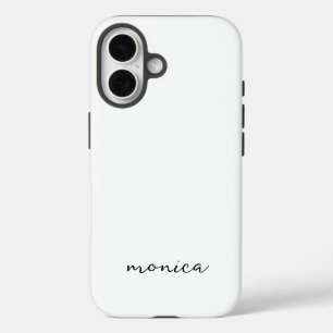 Modern Minimalist Handwriting Script White iPhone 16 Case